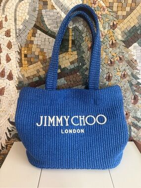 Jimmy Choo Royal Blue Woven Tote